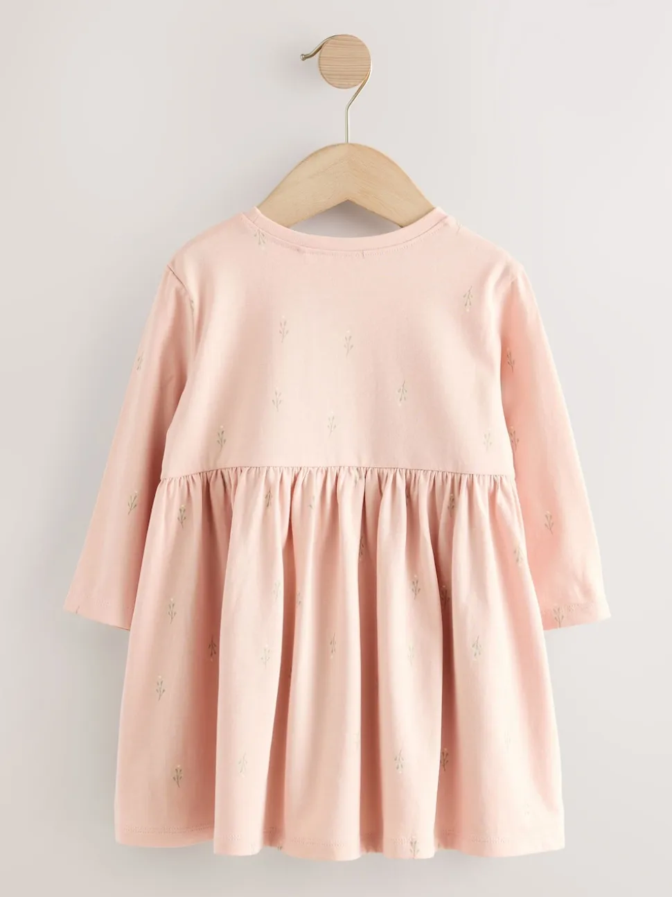 Rose motif fée - Robe ornée à manches longues (3mois7ans)
