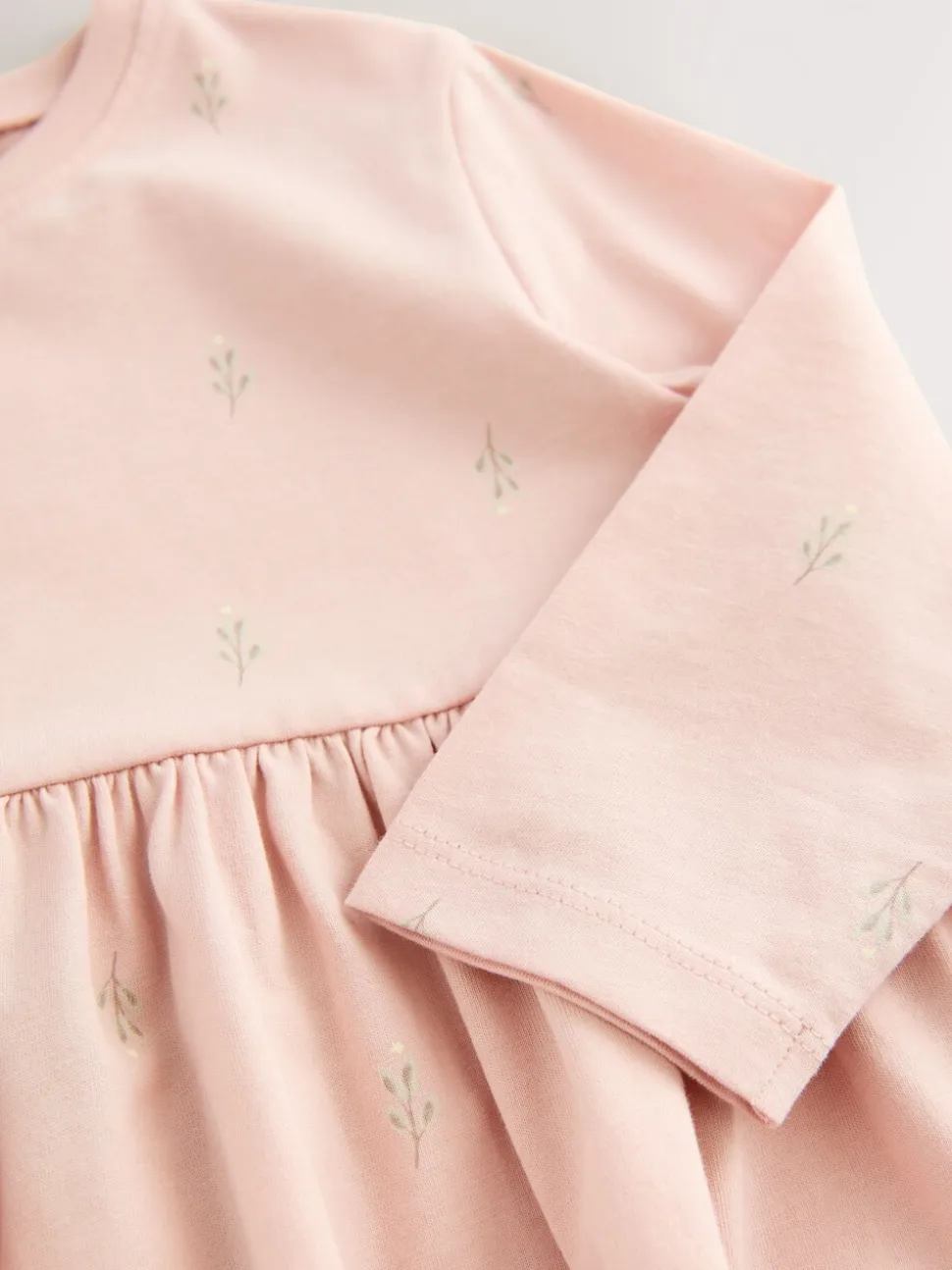 Rose motif fée - Robe ornée à manches longues (3mois7ans)