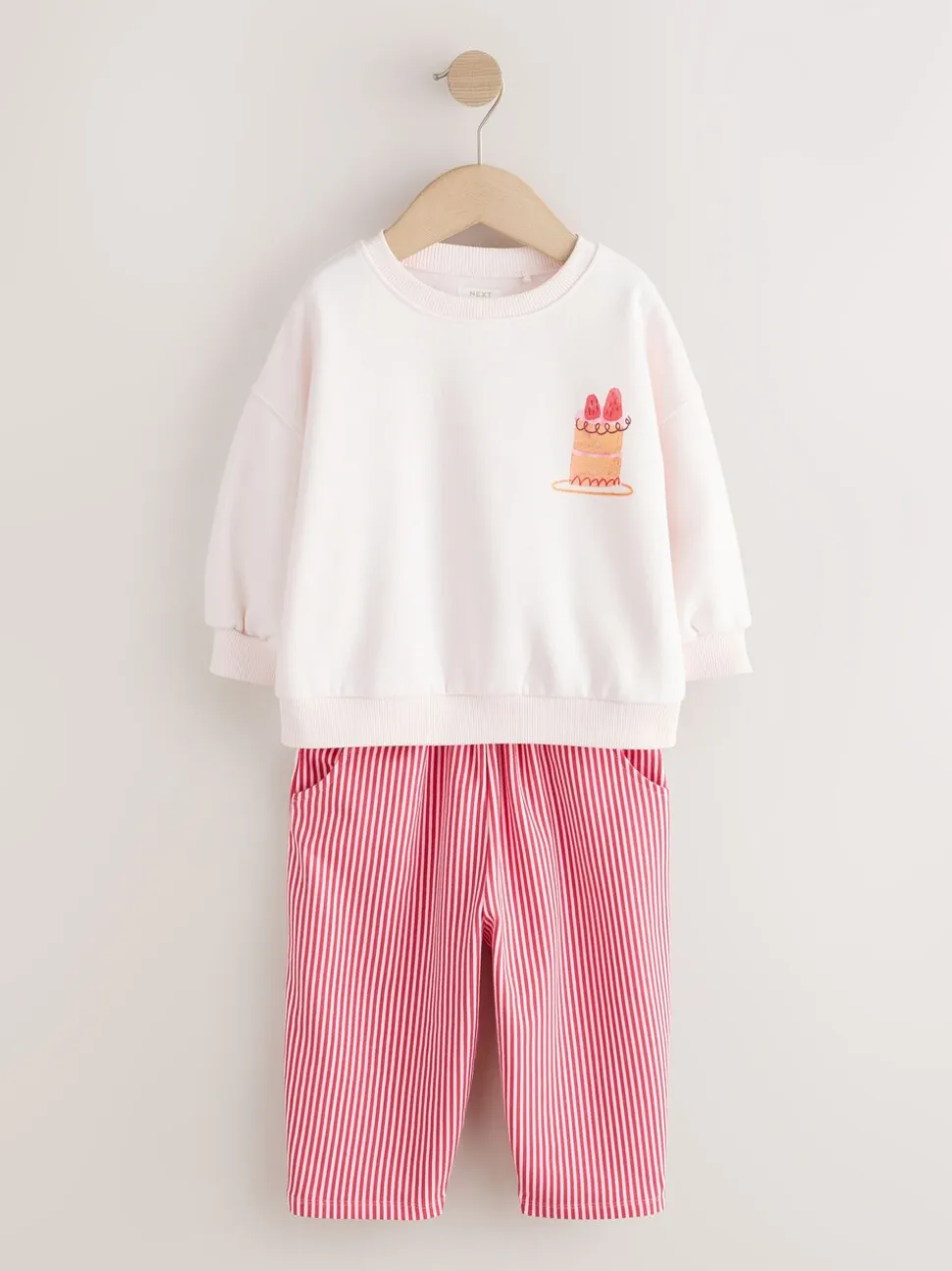 Rose motif gâteau - Ensemble Sweat-shirt et jogging Coupe ballon (3mois -7ans)