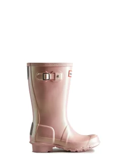 Rose métallisé - Bottes en caoutchouc Hunter Big Original Nebula enfant