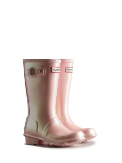 Rose métallisé - Bottes en caoutchouc Hunter Big Original Nebula enfant