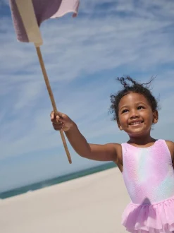 Rose métallisé - Maillot de bain Tutu en maille (3mois7ans)