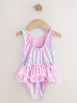 Rose métallisé - Maillot de bain Tutu en maille (3mois7ans)