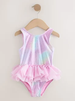 Rose métallisé - Maillot de bain Tutu en maille (3mois7ans)