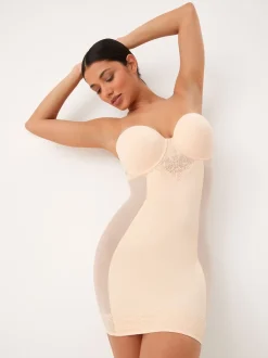 Rose Nude - Slip Dentelle DD+ ferme à contrôle du ventre légèrement rembourré