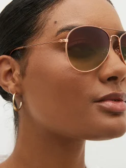 Rose Or - Lunettes de soleil aviateur classiques