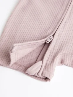 Rose pâle - Lot de 3 barboteuses zippées bidirectionnelles pour bébé (0mois3ans)