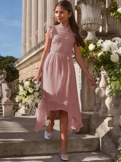 Rose rose - Lipsy Peignoir d'occasion en dentelle à manches volantes (5-16ans)