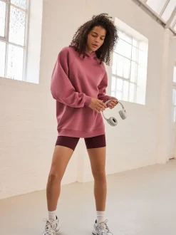 Rose rose - Sweat à capuche long épais décontracté