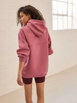 Rose rose - Sweat à capuche long épais décontracté