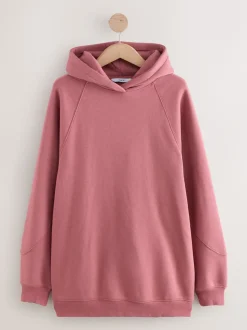 Rose rose - Sweat à capuche long épais décontracté