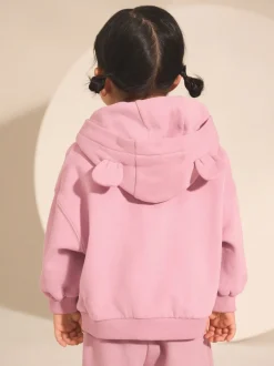 Rose rose - Sweat à capuche zippé (3mths-7yrs)