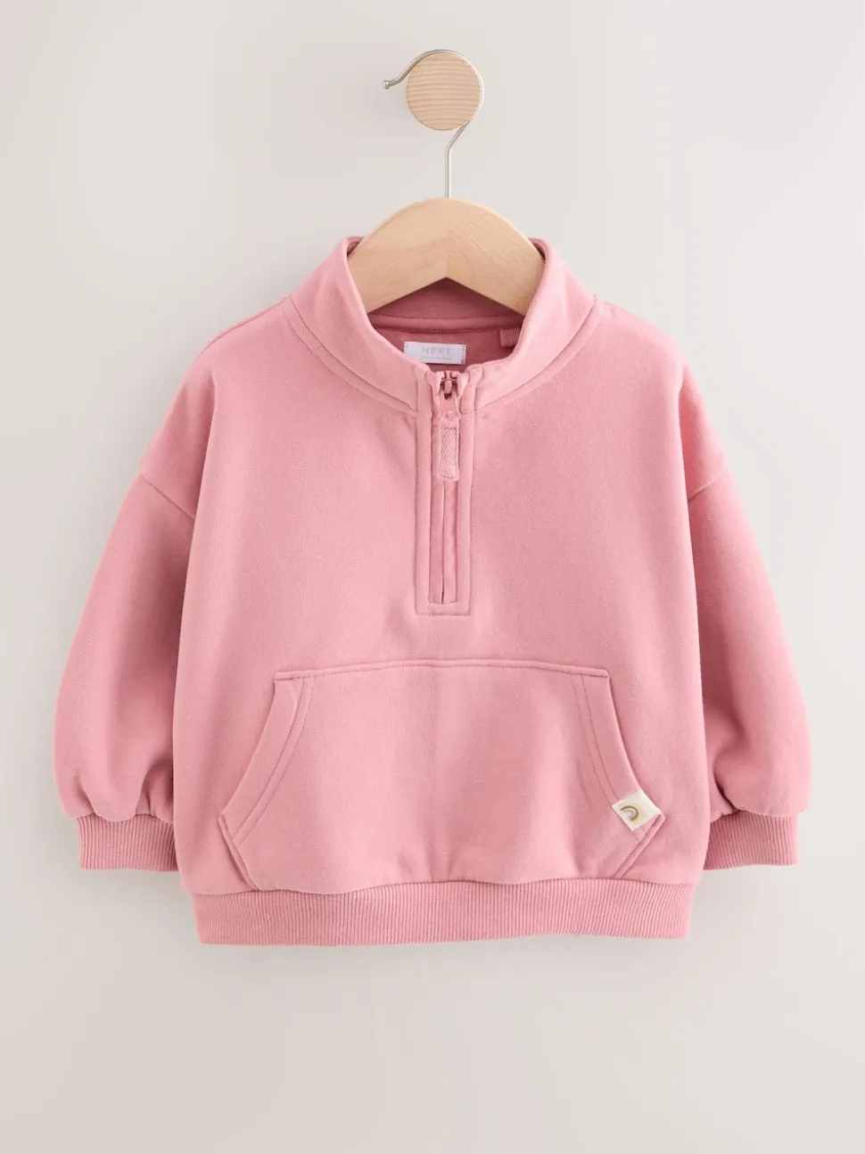Rose rose - Sweat-shirt à col zippé (3mois-7ans)