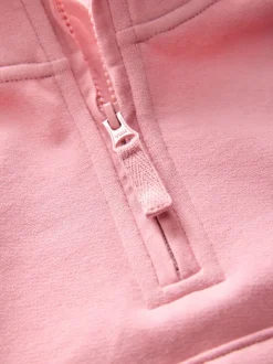 Rose rose - Sweat-shirt à col zippé (3mois-7ans)