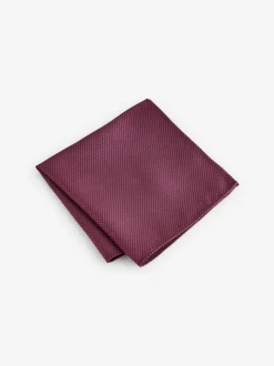 Rose rouge - Ensemble cravate et pochette texturées