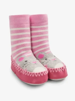 Rose souris - Chaussettes mocassins JoJo Maman Bébé