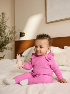 Rose vif - Ensemble Pull et Leggings en maille Bébé 2 Pièces (0mois-3ans)