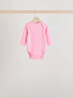 Rose vif - Lot de 5 bodies à manches longues pour bébé