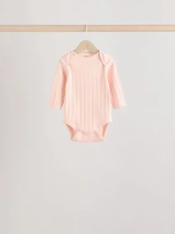 Rose vif - Lot de 5 bodies à manches longues pour bébé