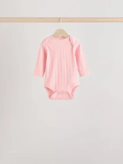 Rose vif - Lot de 5 bodies à manches longues pour bébé