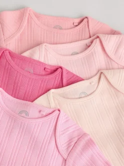 Rose vif - Lot de 5 bodies à manches longues pour bébé