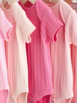 Rose vif - Lot de 5 bodies bébé à manches courtes