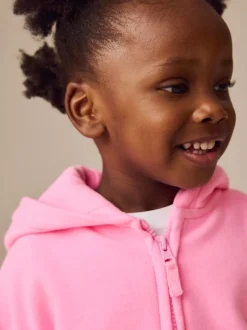 Rose vif - Sweat à capuche zippé (3mths-7yrs)