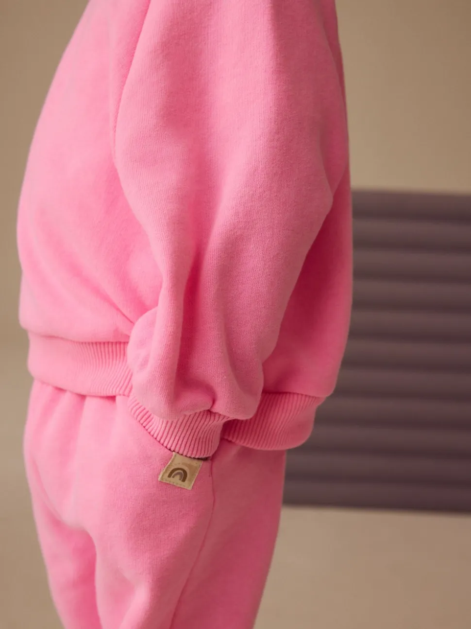 Rose vif - Sweat à col ras du cou (3mths-7yrs)