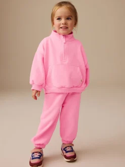 Rose vif - Sweat-shirt à col zippé (3mois-7ans)