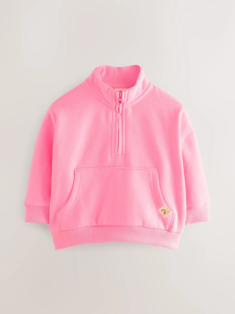 Rose vif - Sweat-shirt à col zippé (3mois-7ans)