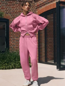 Rose vif - Veste zippée à capuche