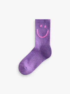 Rose, violet et bleu canard Bleu Personnage - Lot de 3 paires de chaussettes de sport pour l'école enrichies en coton matelassées