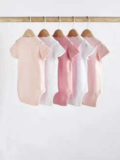 Rose/Blanc - Bodys indispensables à manches courtes pour bébé