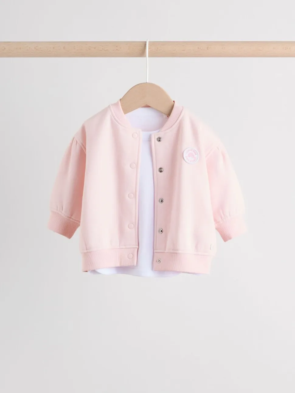 Rose/Blanc - Ensemble veste, haut et leggings bébé 3 pièces (0mois-2ans)
