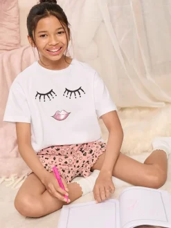 Rose/Blanc - Lipsy pyjama imprimé en jersey de coton (5-16ans)