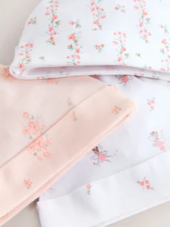 Rose/Blanc - Lot de 3 bonnets bébé noués (0-12mois)