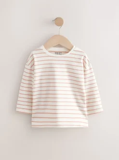 Rose/Blanc - Lot de 4 T-shirts à manches longues broderie lapin (3mois-7ans)
