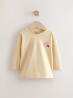 Rose/Blanc - Lot de 4 T-shirts à manches longues broderie lapin (3mois-7ans)