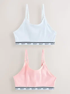 Rose/Blanc - Maternité Allaitement Raccourci Ultimate Comfort Hauts 2 Pack