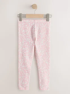 Rose/Blanc Ditsy fleur - Leggings (3-16ans)
