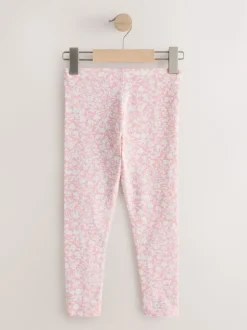 Rose/Blanc Ditsy fleur - Leggings (3-16ans)