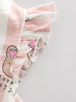 Rose/Blanc Rayure I Love My Daddy - Barboteuse Baby Bloomer