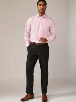 Rose/Bleu - Ajustement régulier - Lot de 2 chemises élégantes à manchette simple Easy Care manches longues