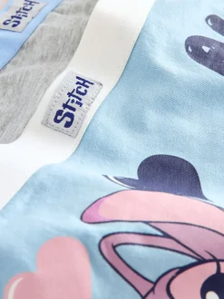 Rose/Bleu - Disney Stitch and Angel Shorts 5 Lot (2-16ans)