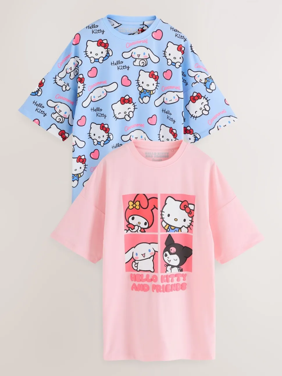 Rose/Bleu - Lot de 2 chemises de nuit Hello Kitty (2-16ans)