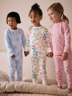 Rose/Bleu - Lot de 3 pyjamas Snuggle (9mois-16ans)