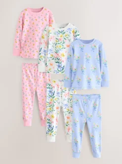 Rose/Bleu - Lot de 3 pyjamas Snuggle (9mois-16ans)