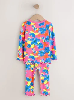 Rose/Bleu Fleuri Vif - Lot de 3 pyjamas Snuggle (9mois-16ans)