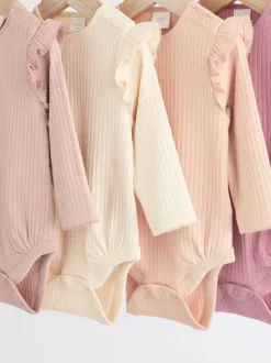 Rose/Crème - Body à volants et manches longues bébé Lot de 4 (0mois2ans)