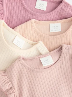 Rose/Crème - Body à volants et manches longues bébé Lot de 4 (0mois2ans)